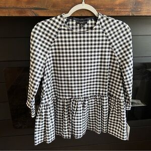 Victoria Beckham for Target Peblum Checkered Top